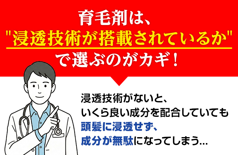 育毛剤は、浸透技術が搭載されているかで選ぶのがカギ！