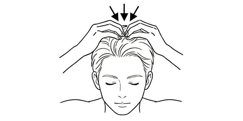 頭頂部のツボ押し